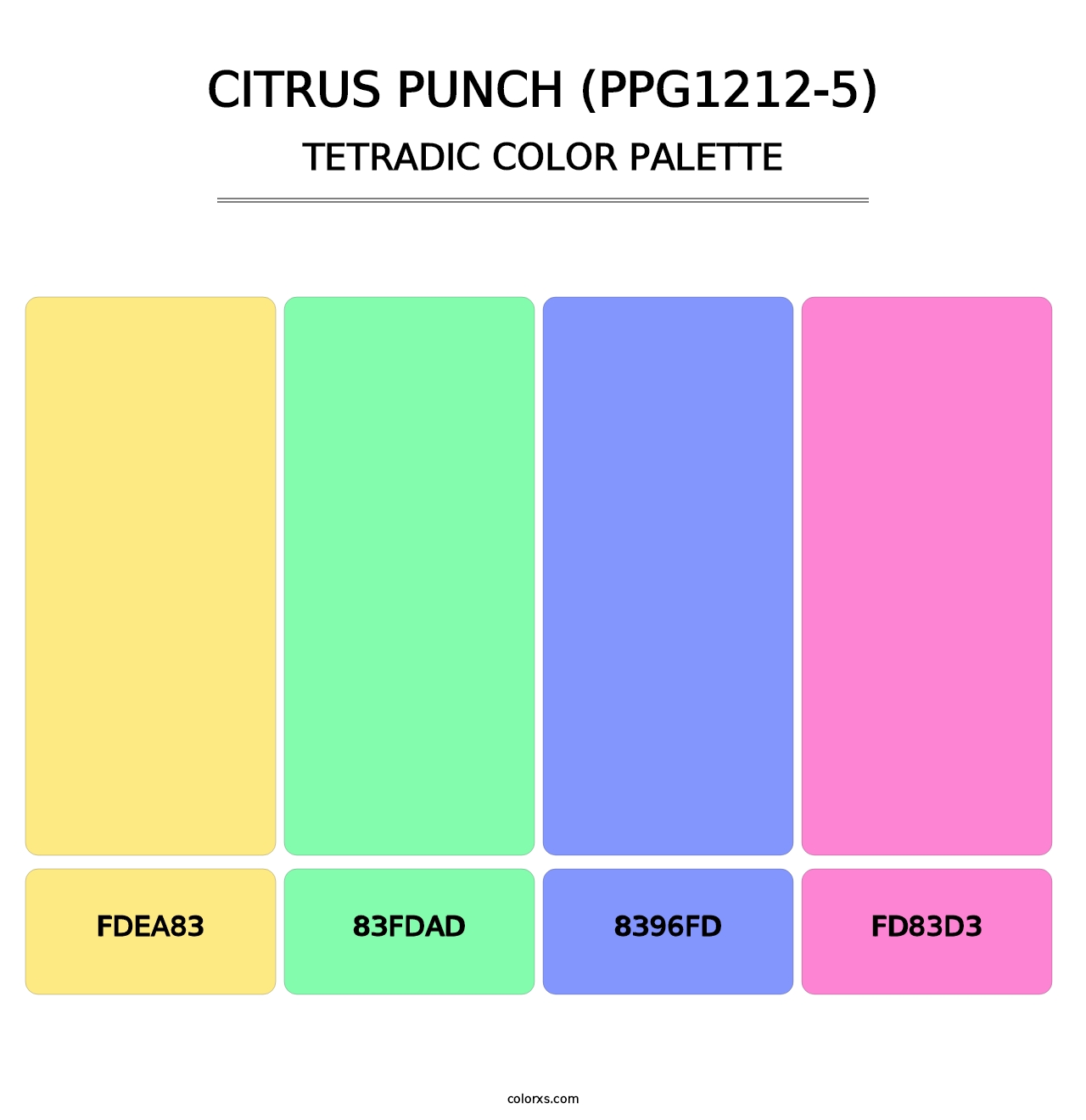 Citrus Punch (PPG1212-5) - Tetradic Color Palette