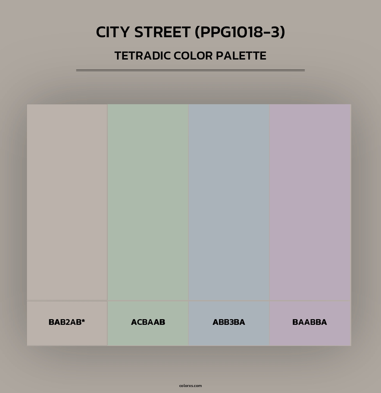 City Street (PPG1018-3) - Tetradic Color Palette