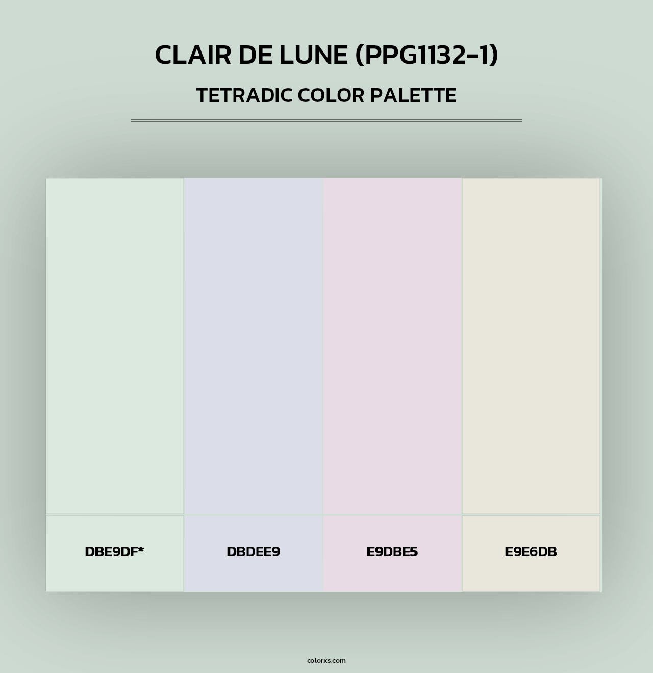 Clair De Lune (PPG1132-1) - Tetradic Color Palette