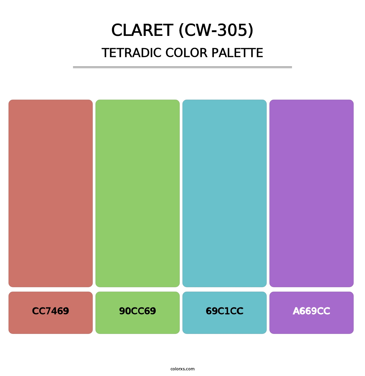 Claret (CW-305) - Tetradic Color Palette