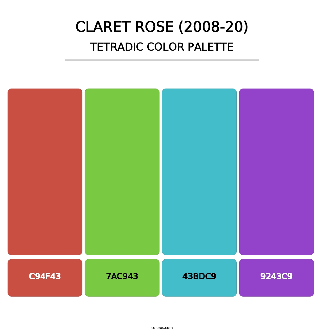 Claret Rose (2008-20) - Tetradic Color Palette