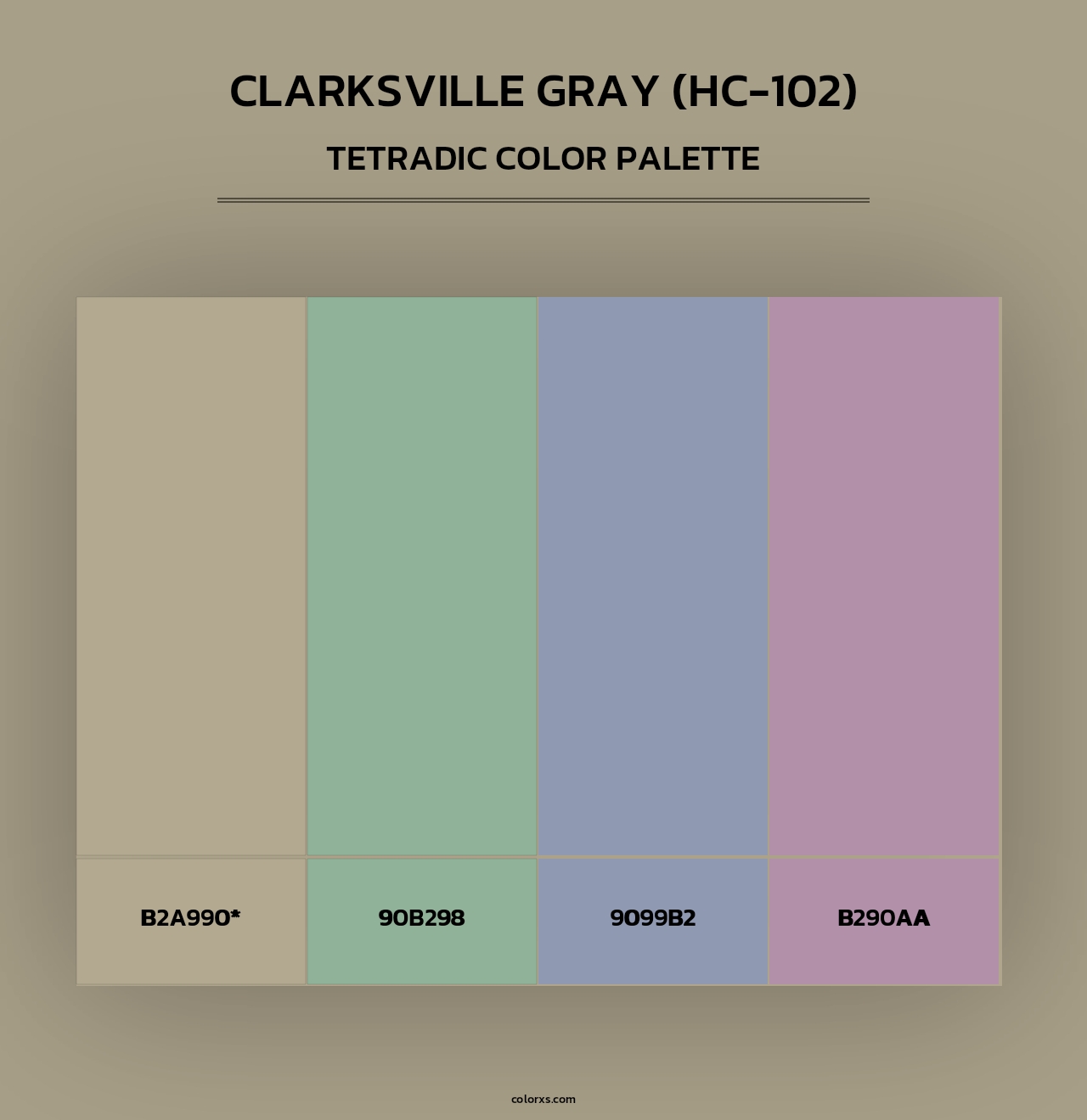 Clarksville Gray (HC-102) - Tetradic Color Palette