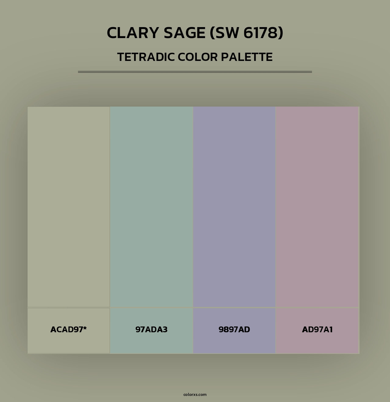 Clary Sage (SW 6178) - Tetradic Color Palette
