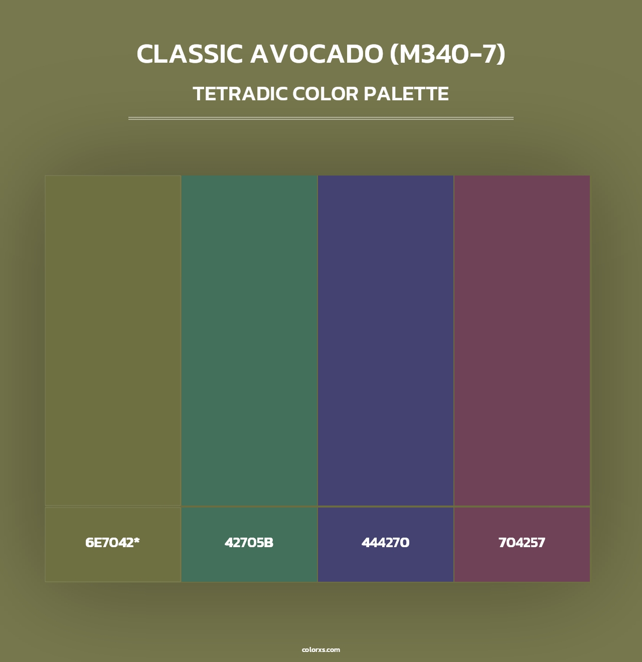 Classic Avocado (M340-7) - Tetradic Color Palette
