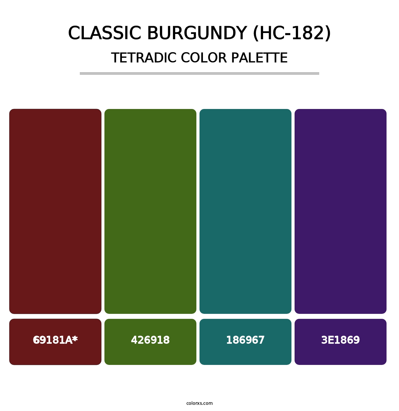 Classic Burgundy (HC-182) - Tetradic Color Palette