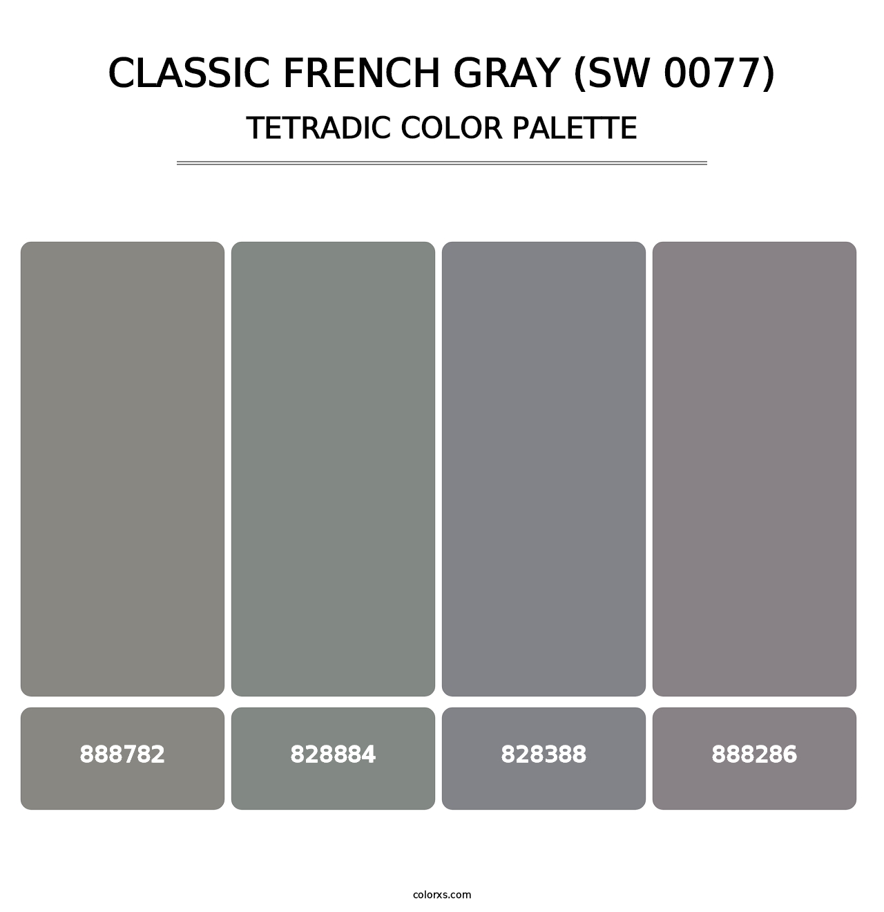 Classic French Gray (SW 0077) - Tetradic Color Palette