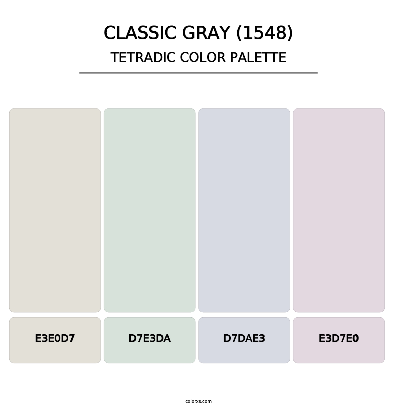 Classic Gray (1548) - Tetradic Color Palette