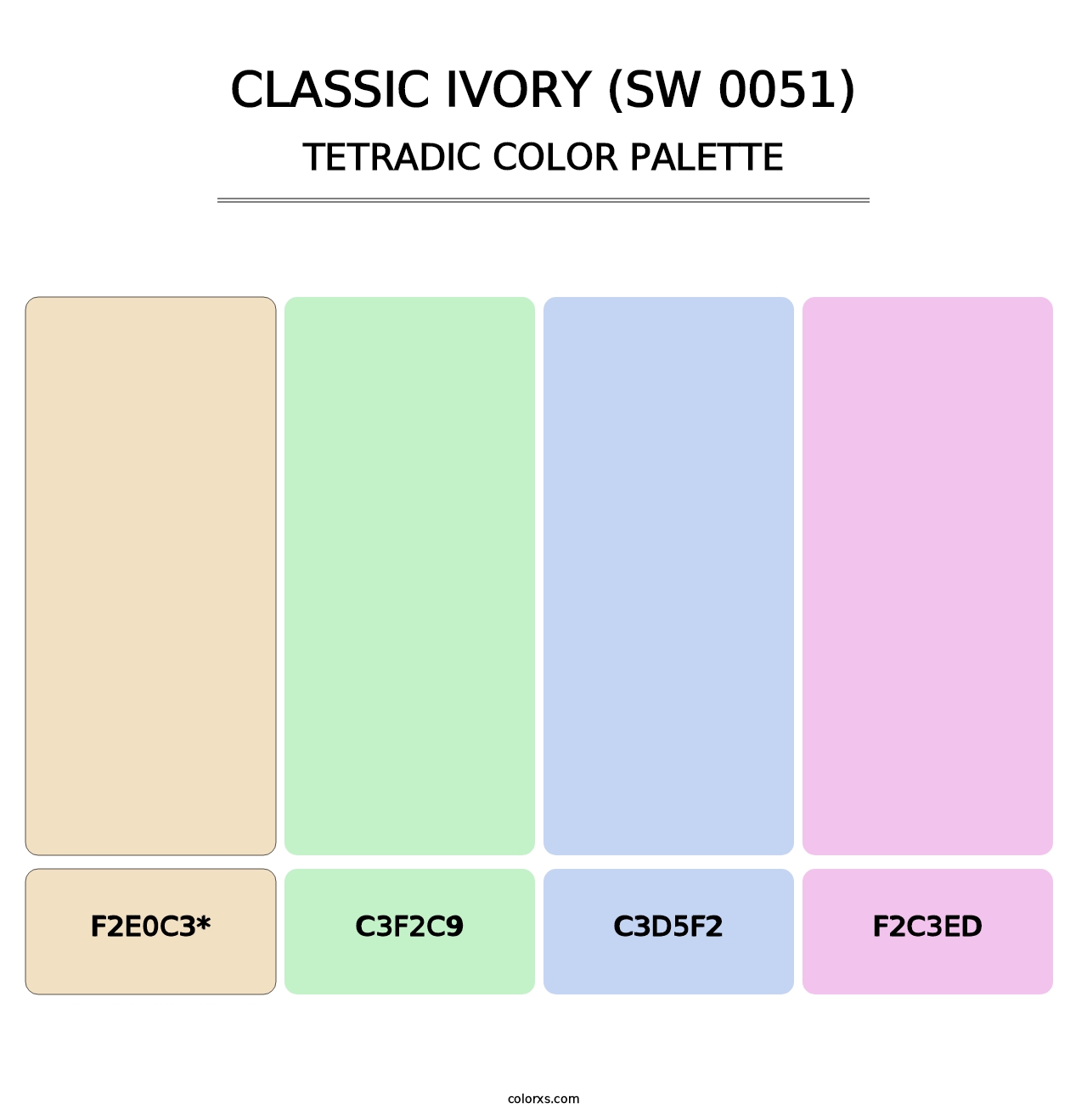 Classic Ivory (SW 0051) - Tetradic Color Palette