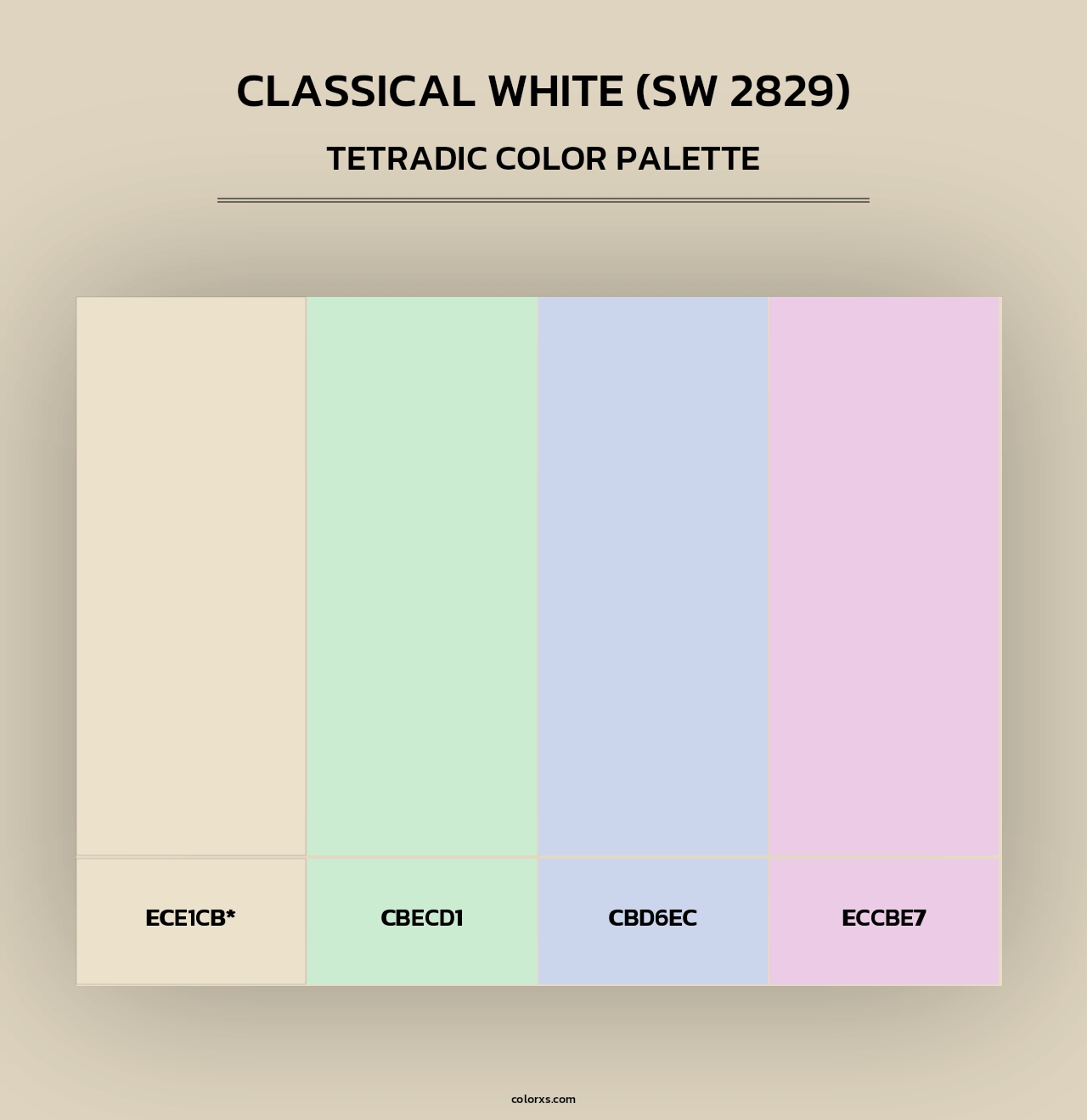 Classical White (SW 2829) - Tetradic Color Palette