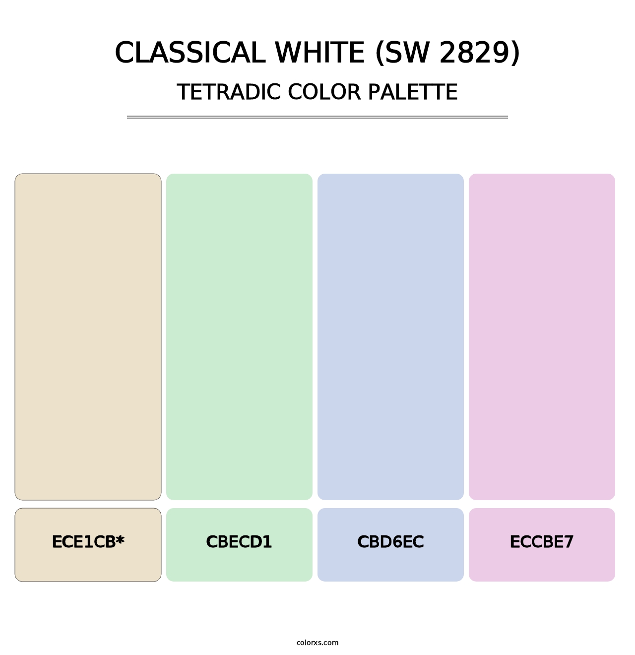 Classical White (SW 2829) - Tetradic Color Palette