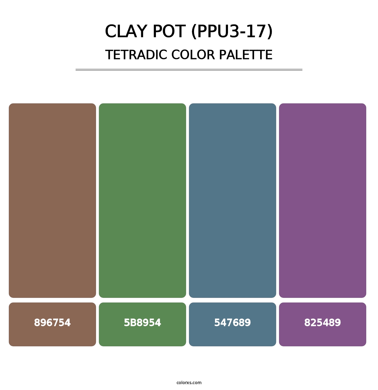 Clay Pot (PPU3-17) - Tetradic Color Palette