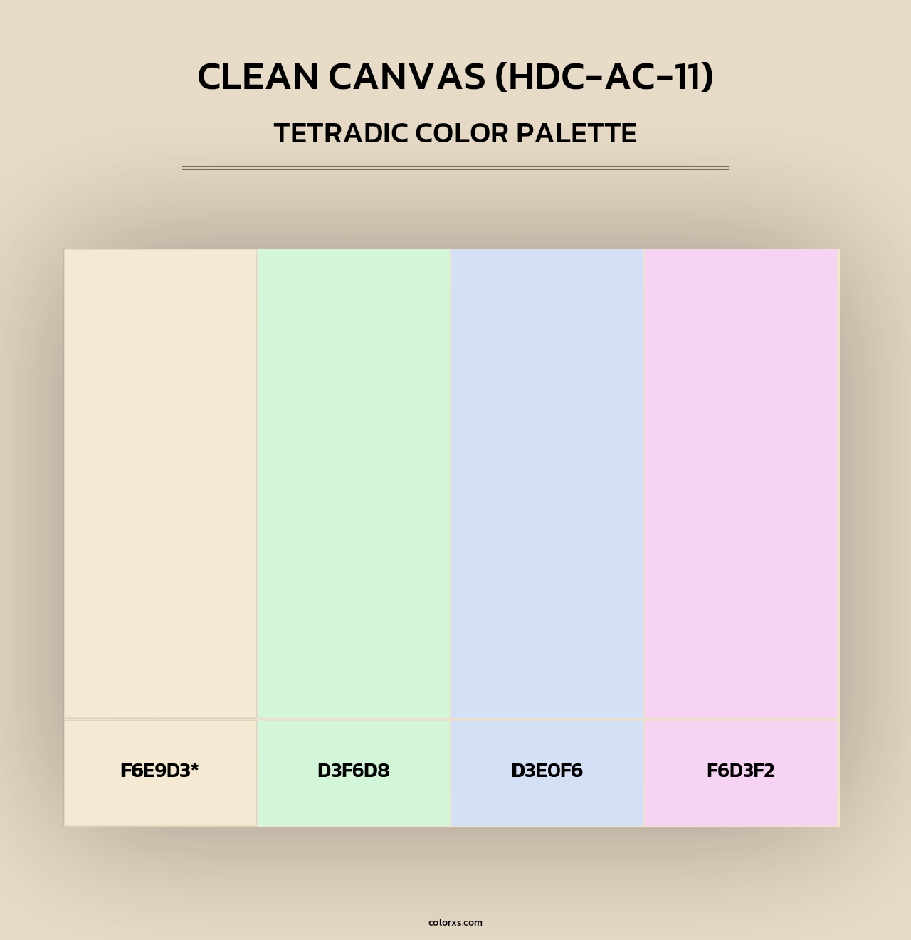 Clean Canvas (HDC-AC-11) - Tetradic Color Palette