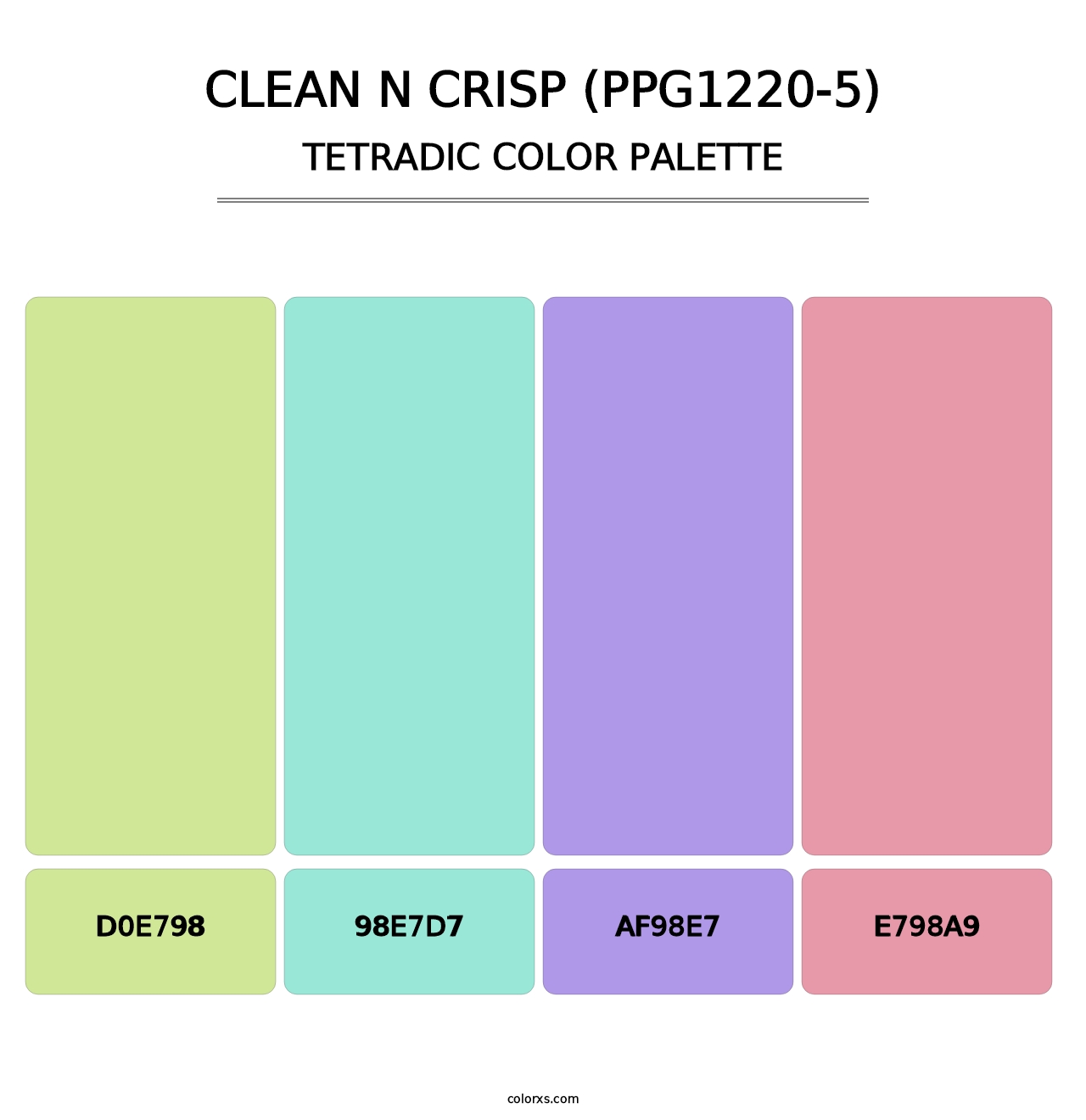 Clean N Crisp (PPG1220-5) - Tetradic Color Palette