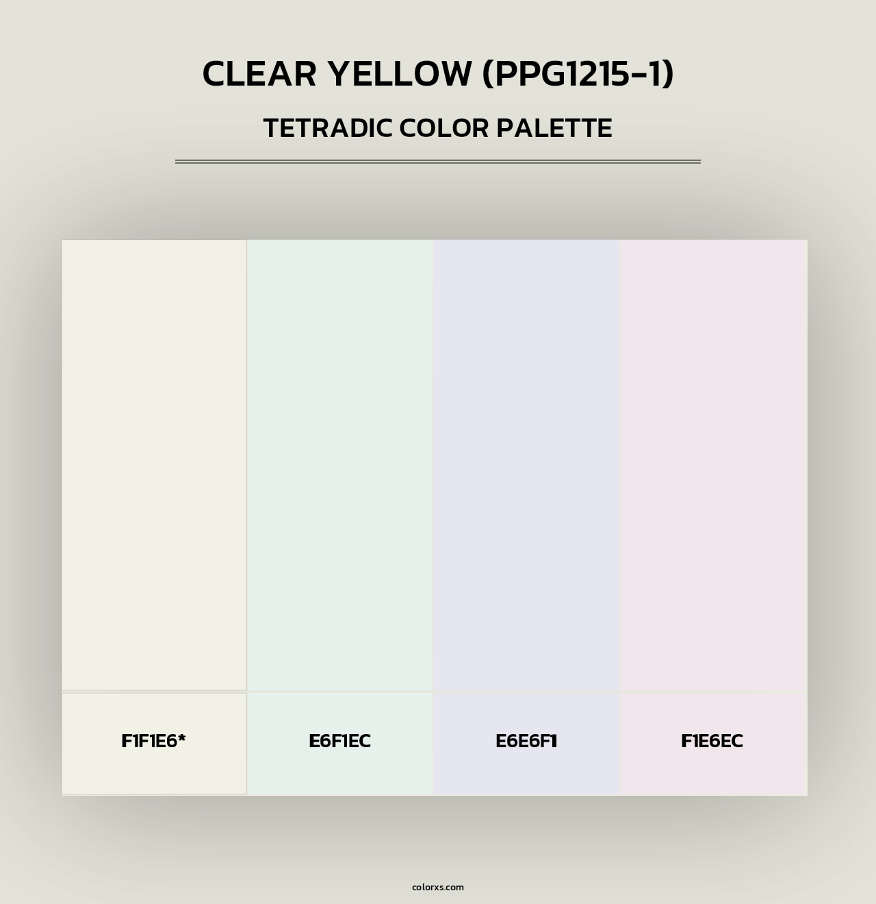 Clear Yellow (PPG1215-1) - Tetradic Color Palette