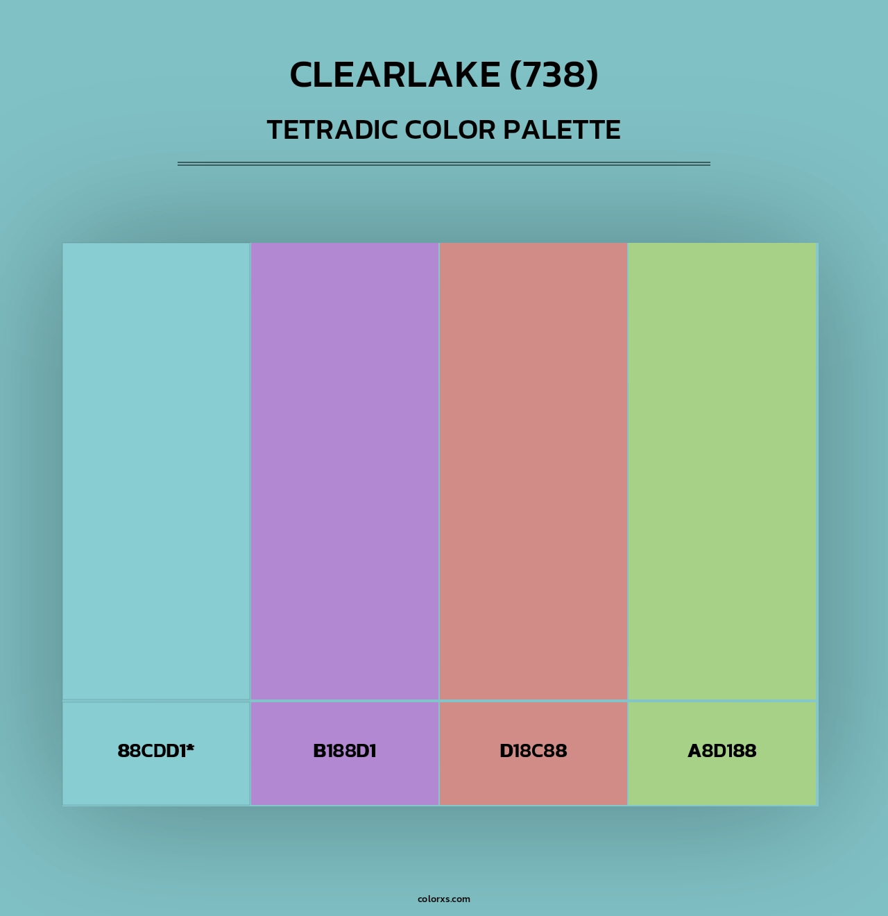 Clearlake (738) - Tetradic Color Palette