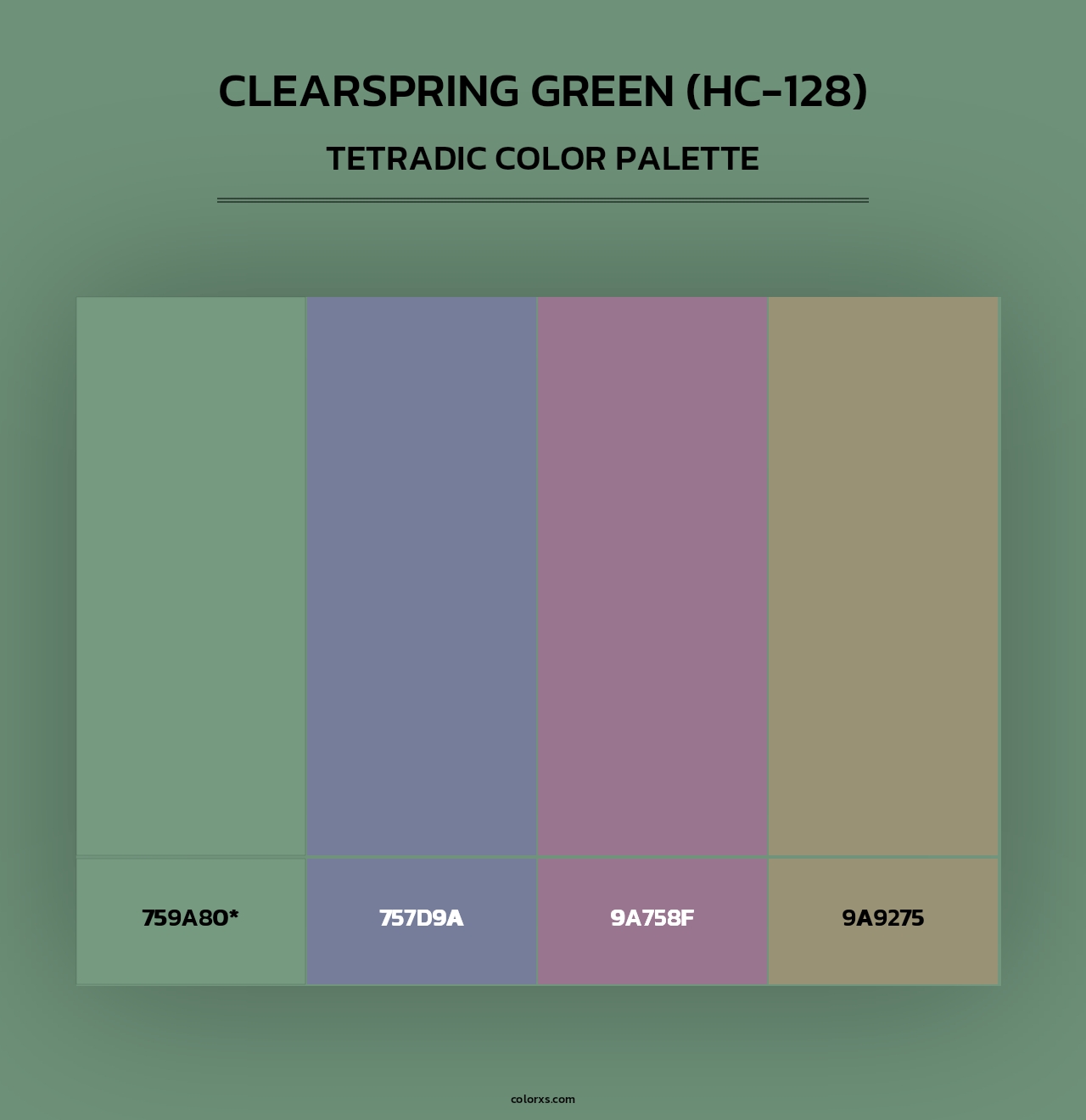 Clearspring Green (HC-128) - Tetradic Color Palette