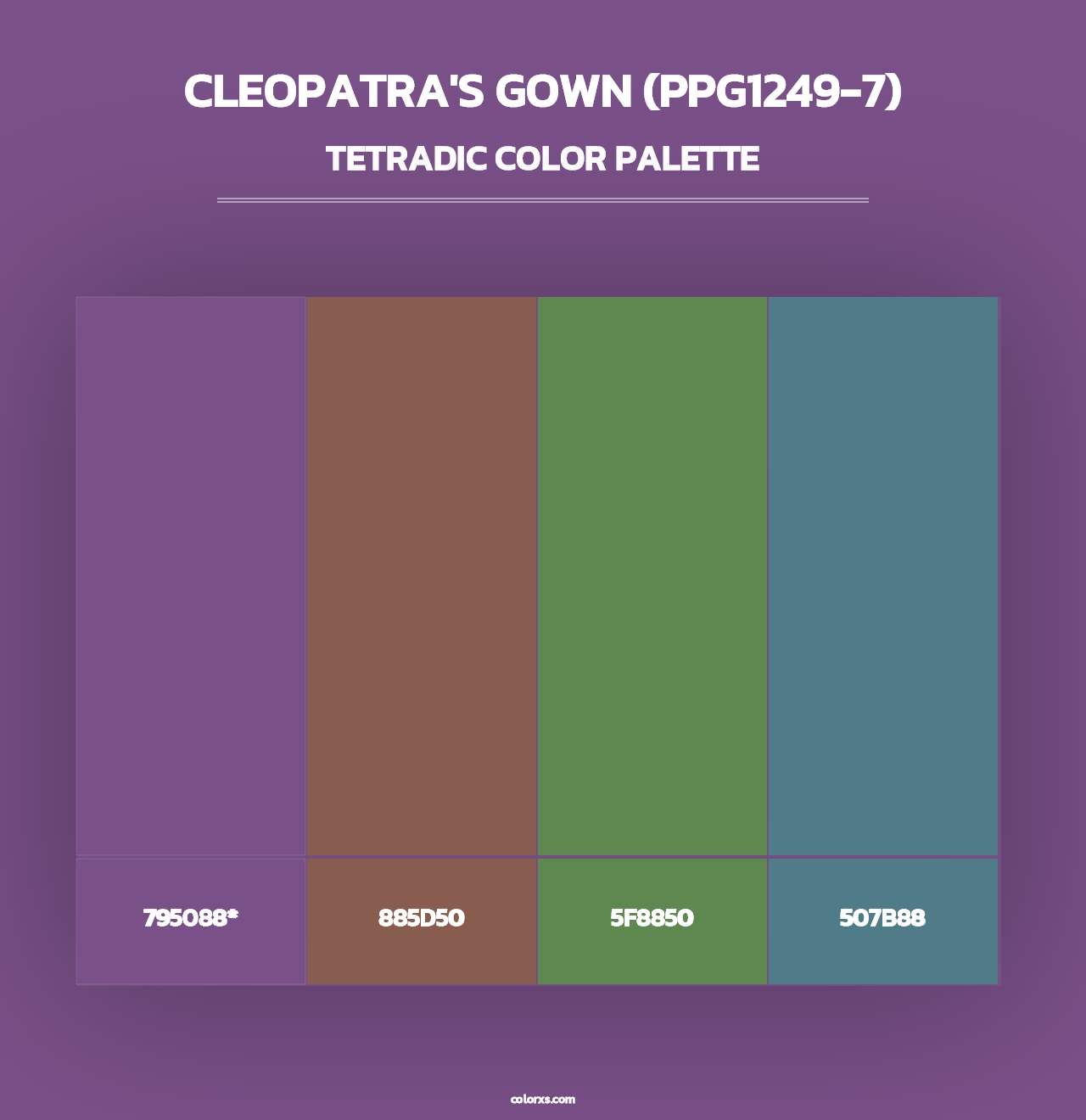 Cleopatra's Gown (PPG1249-7) - Tetradic Color Palette