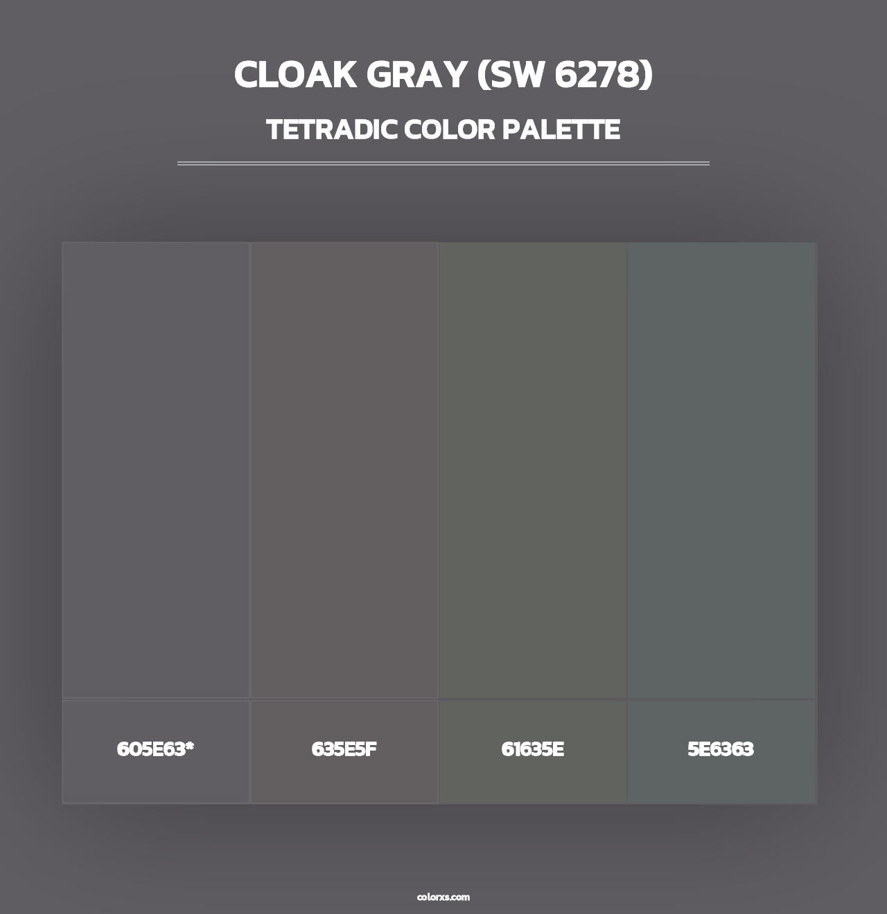 Cloak Gray (SW 6278) - Tetradic Color Palette