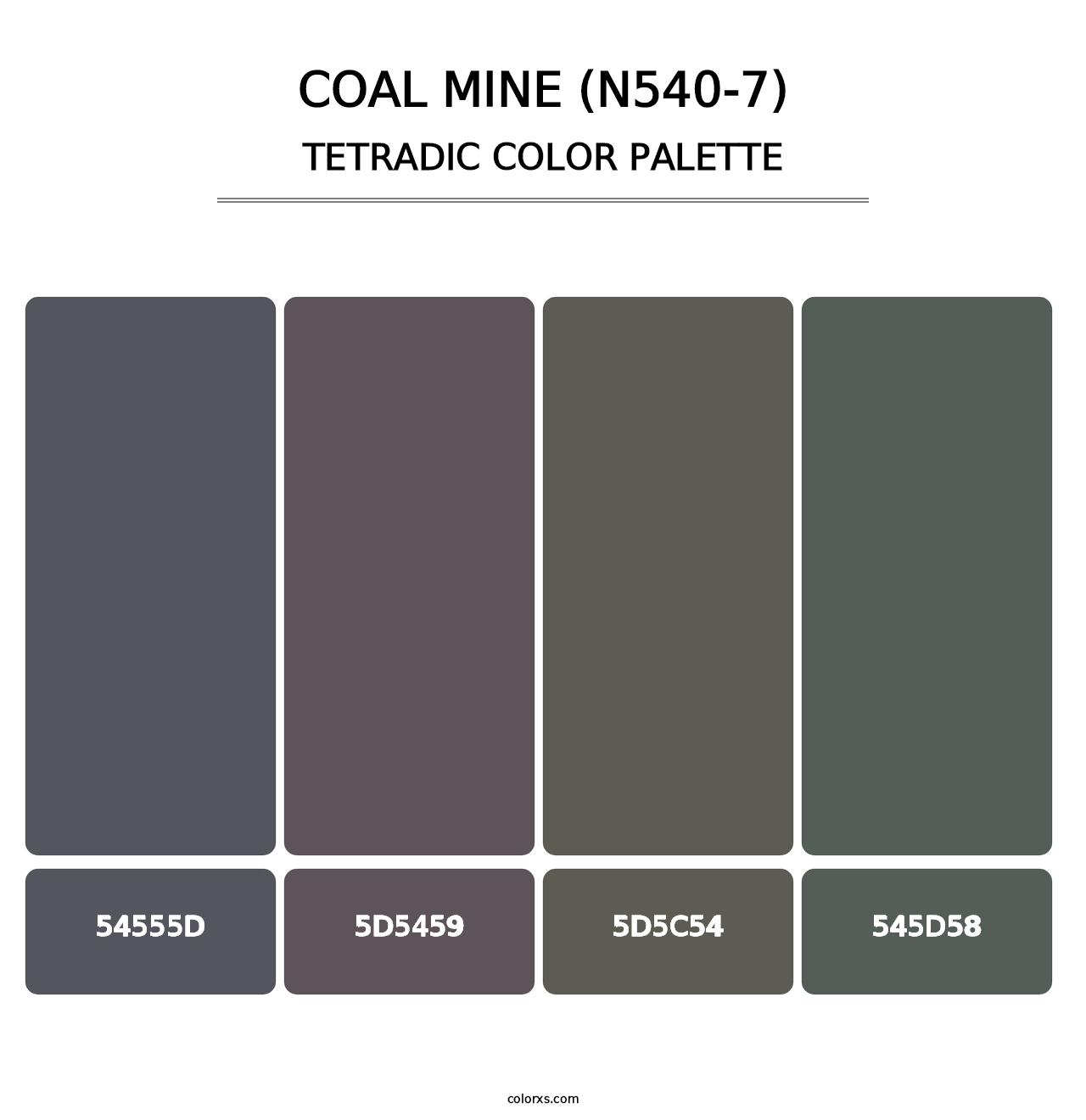 Coal Mine (N540-7) - Tetradic Color Palette