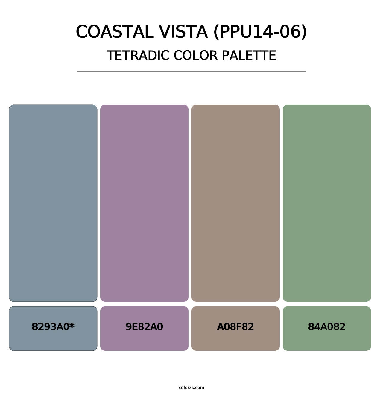 Coastal Vista (PPU14-06) - Tetradic Color Palette