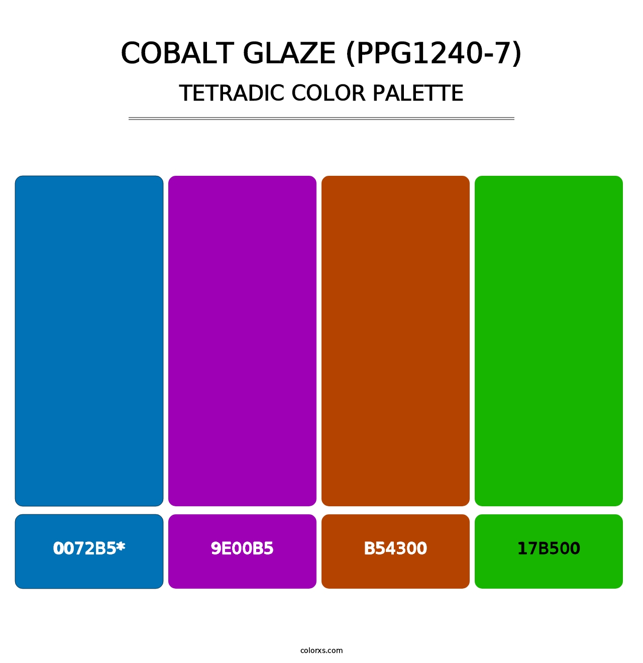 Cobalt Glaze (PPG1240-7) - Tetradic Color Palette