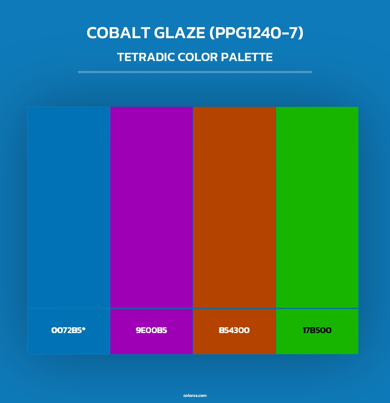 Cobalt Glaze (PPG1240-7) - Tetradic Color Palette