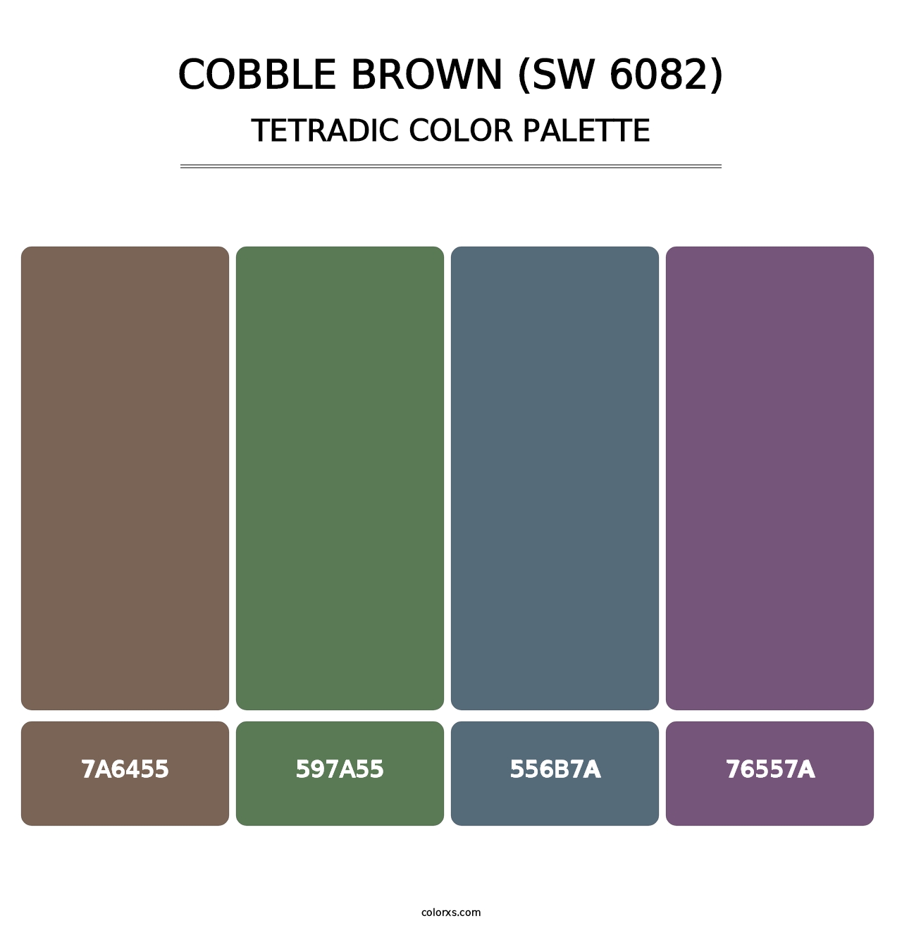 Cobble Brown (SW 6082) - Tetradic Color Palette