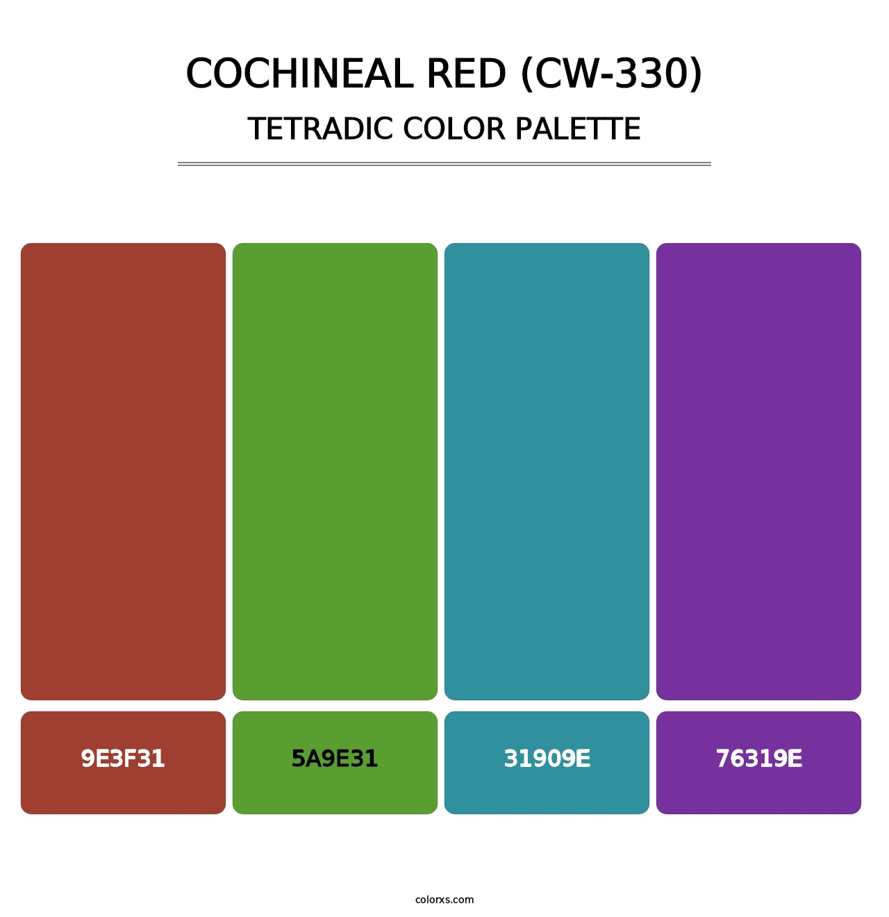 Cochineal Red (CW-330) - Tetradic Color Palette