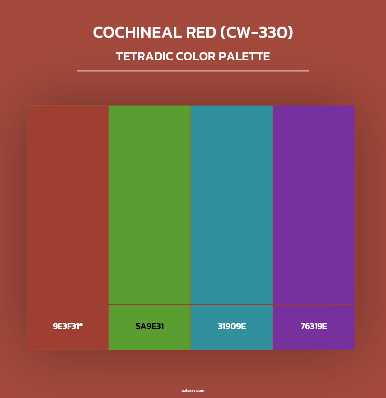 Cochineal Red (CW-330) - Tetradic Color Palette