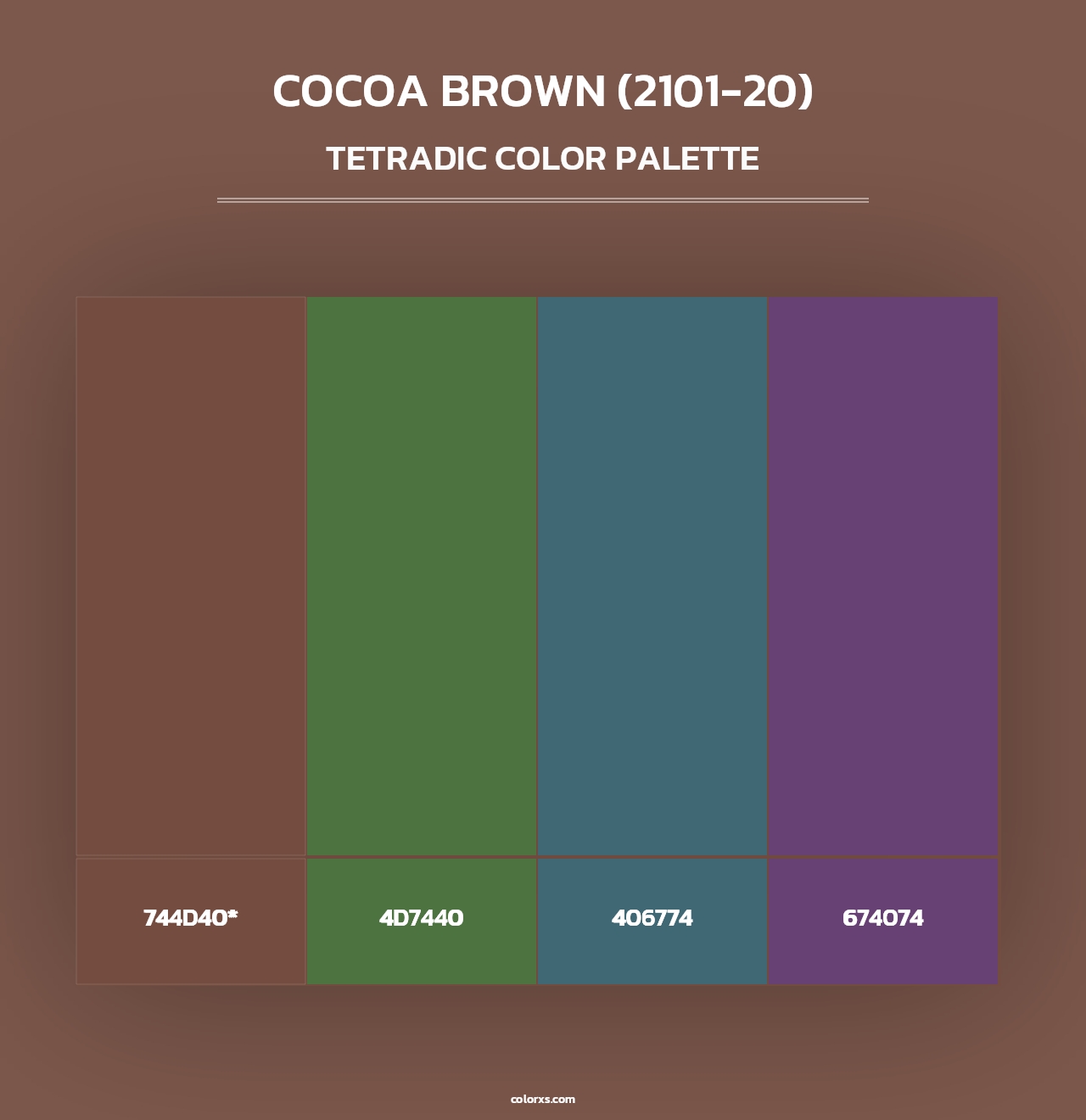 Cocoa Brown (2101-20) - Tetradic Color Palette