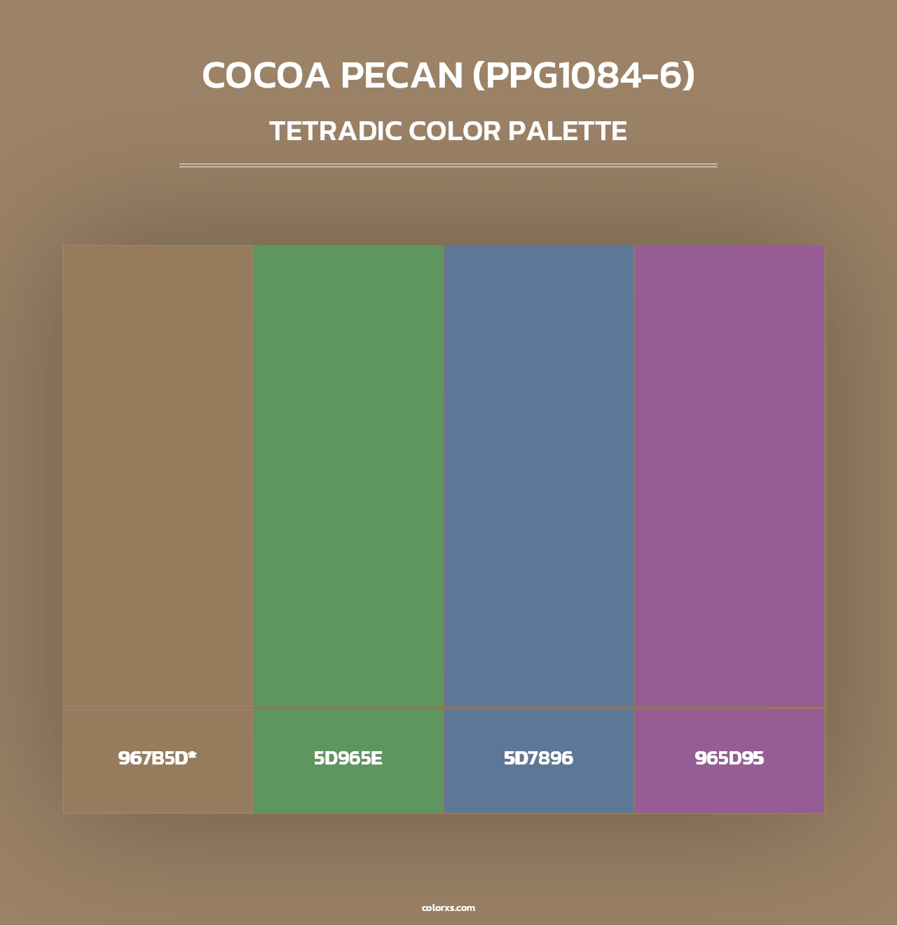 Cocoa Pecan (PPG1084-6) - Tetradic Color Palette