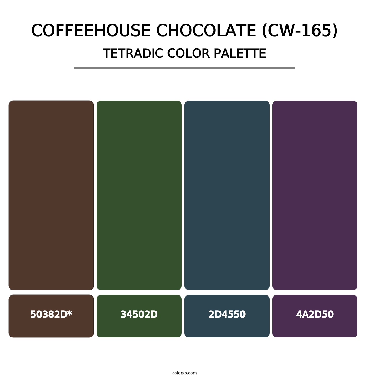Coffeehouse Chocolate (CW-165) - Tetradic Color Palette