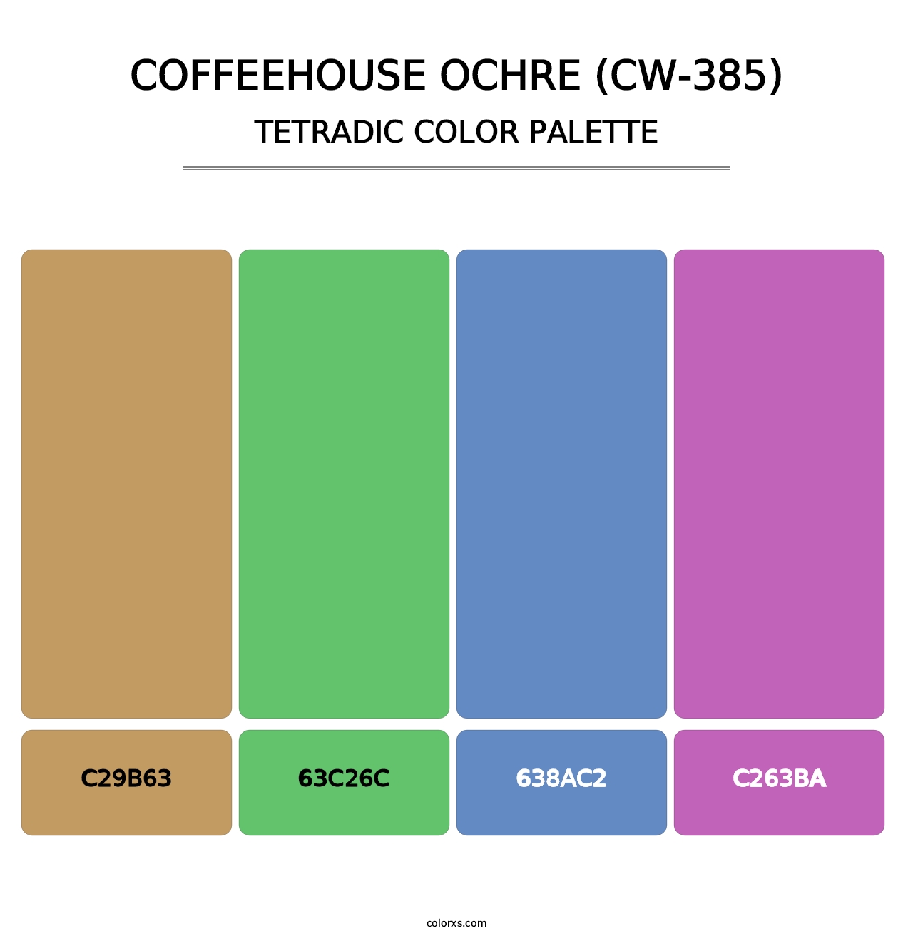 Coffeehouse Ochre (CW-385) - Tetradic Color Palette