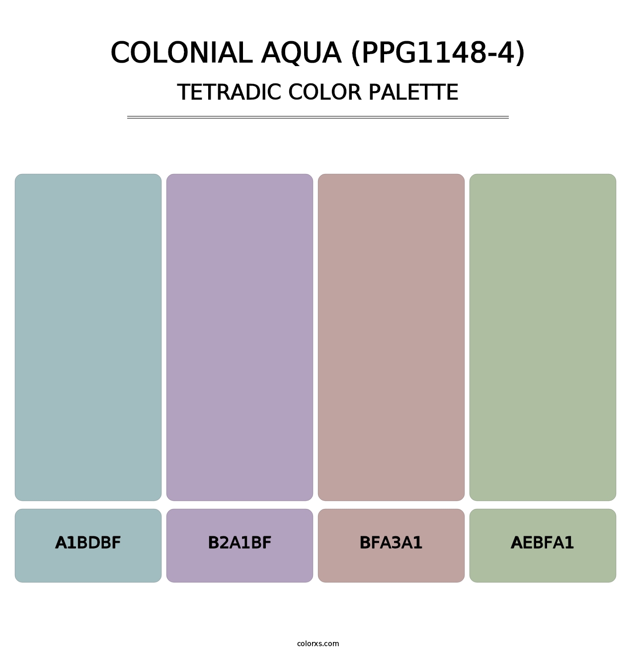 Colonial Aqua (PPG1148-4) - Tetradic Color Palette