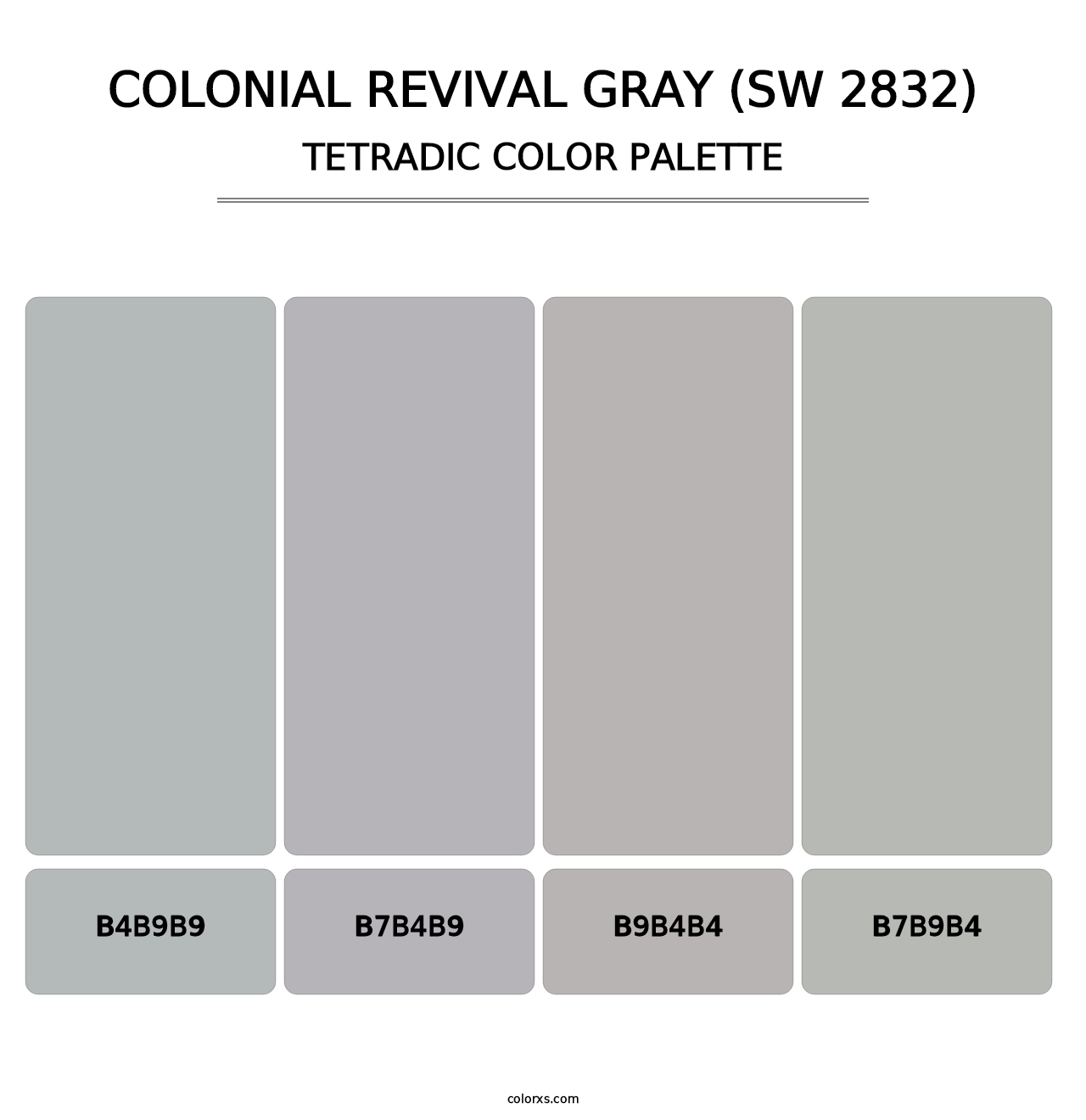 Colonial Revival Gray (SW 2832) - Tetradic Color Palette