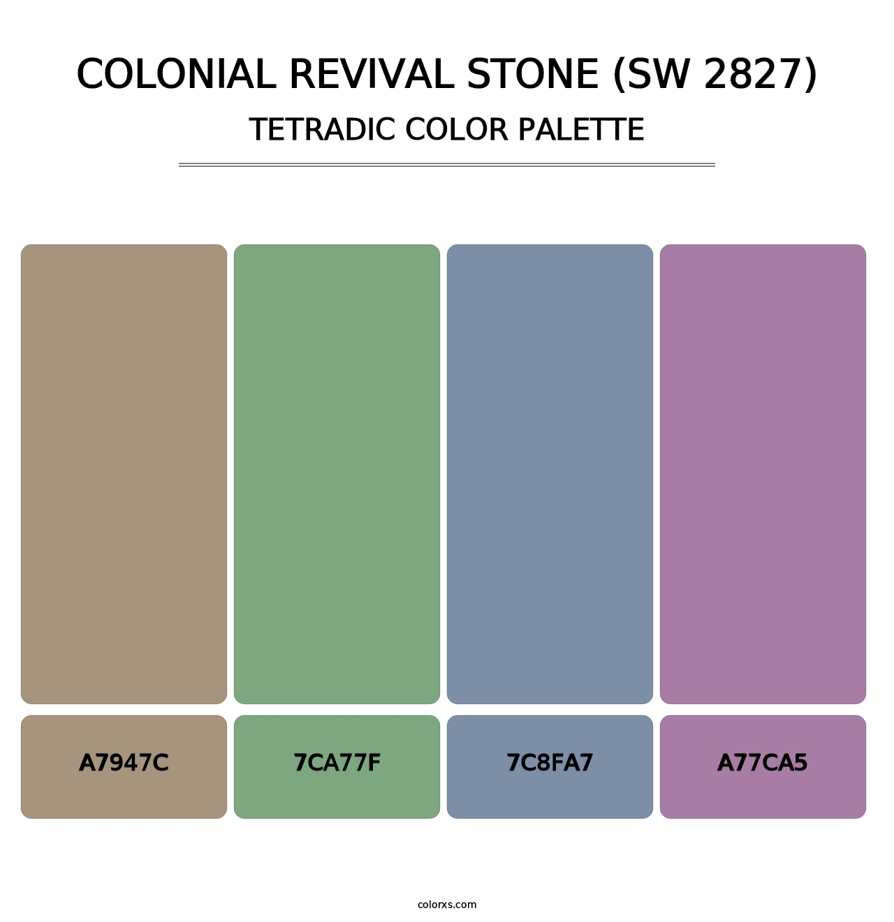 Colonial Revival Stone (SW 2827) - Tetradic Color Palette