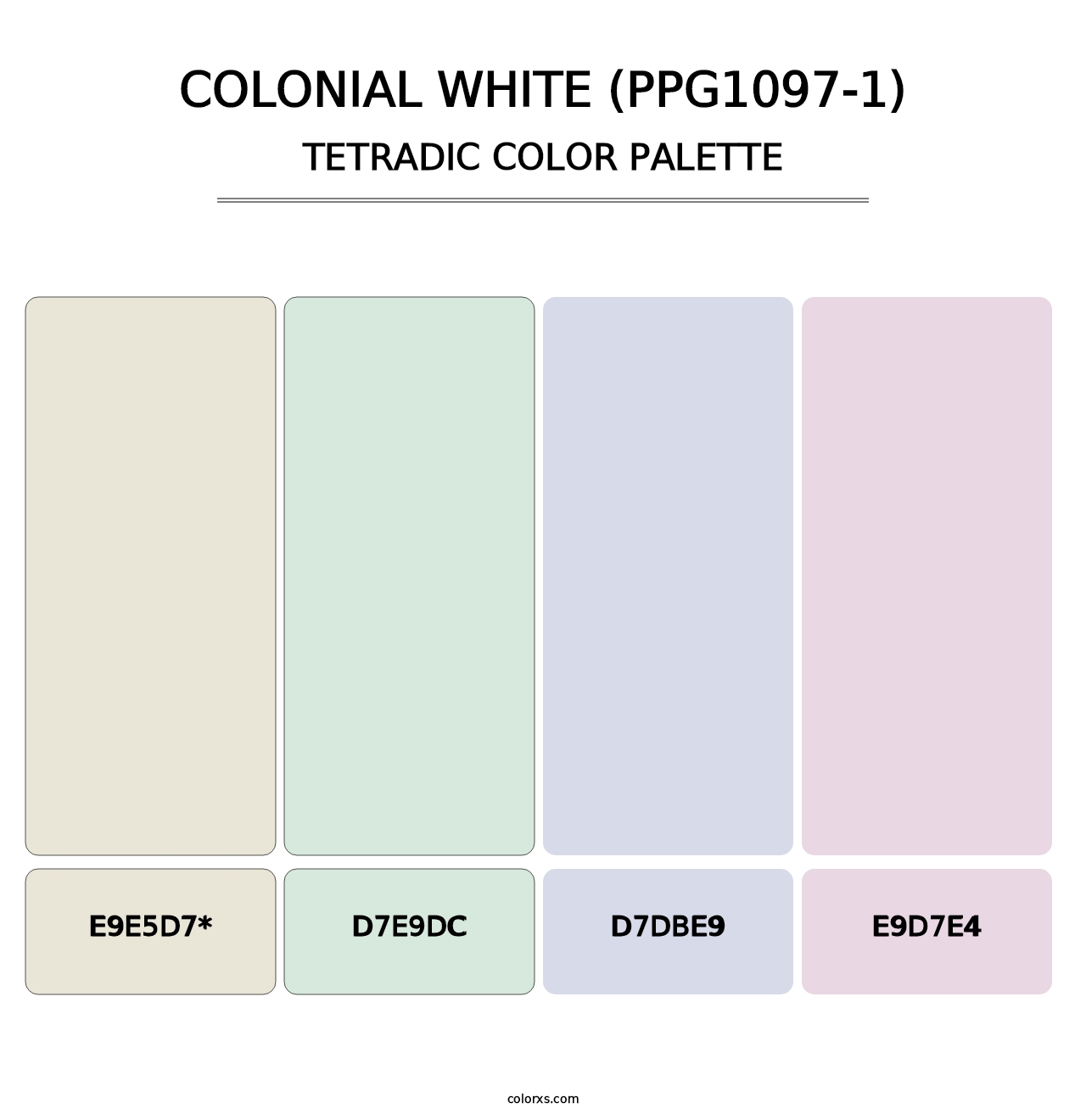 Colonial White (PPG1097-1) - Tetradic Color Palette