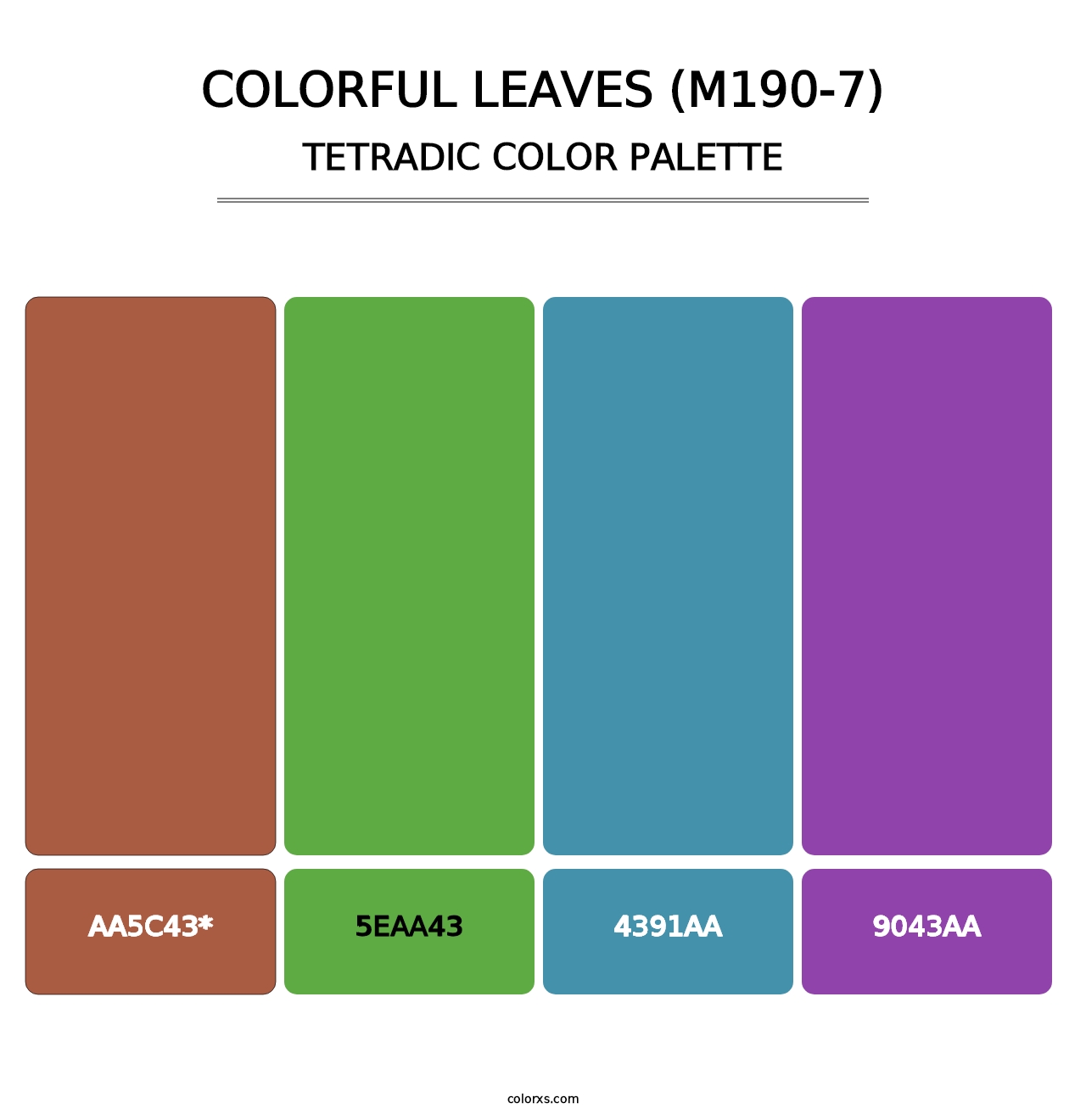 Colorful Leaves (M190-7) - Tetradic Color Palette