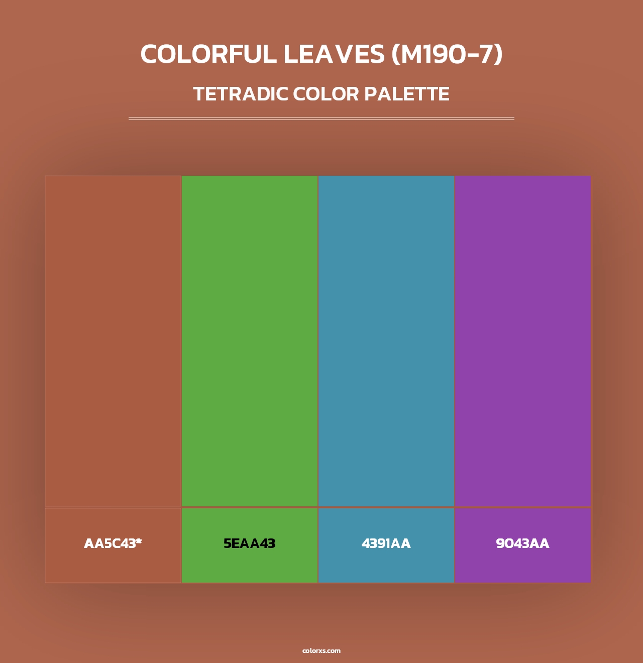 Colorful Leaves (M190-7) - Tetradic Color Palette
