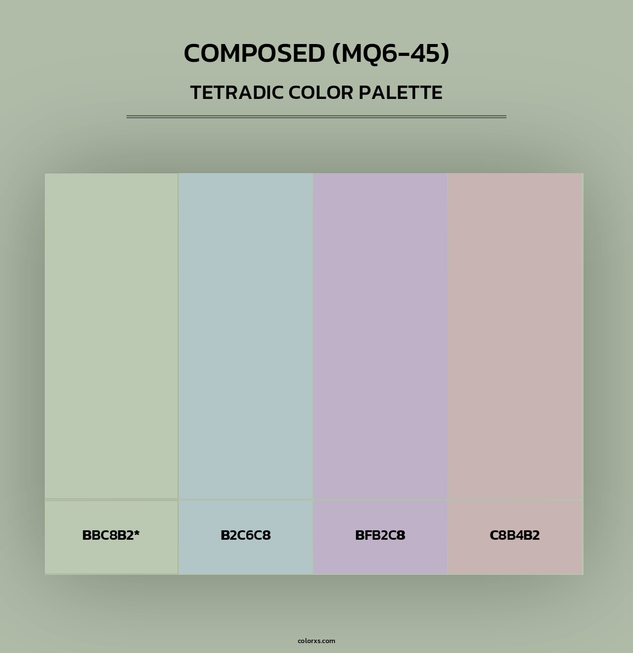 Composed (MQ6-45) - Tetradic Color Palette