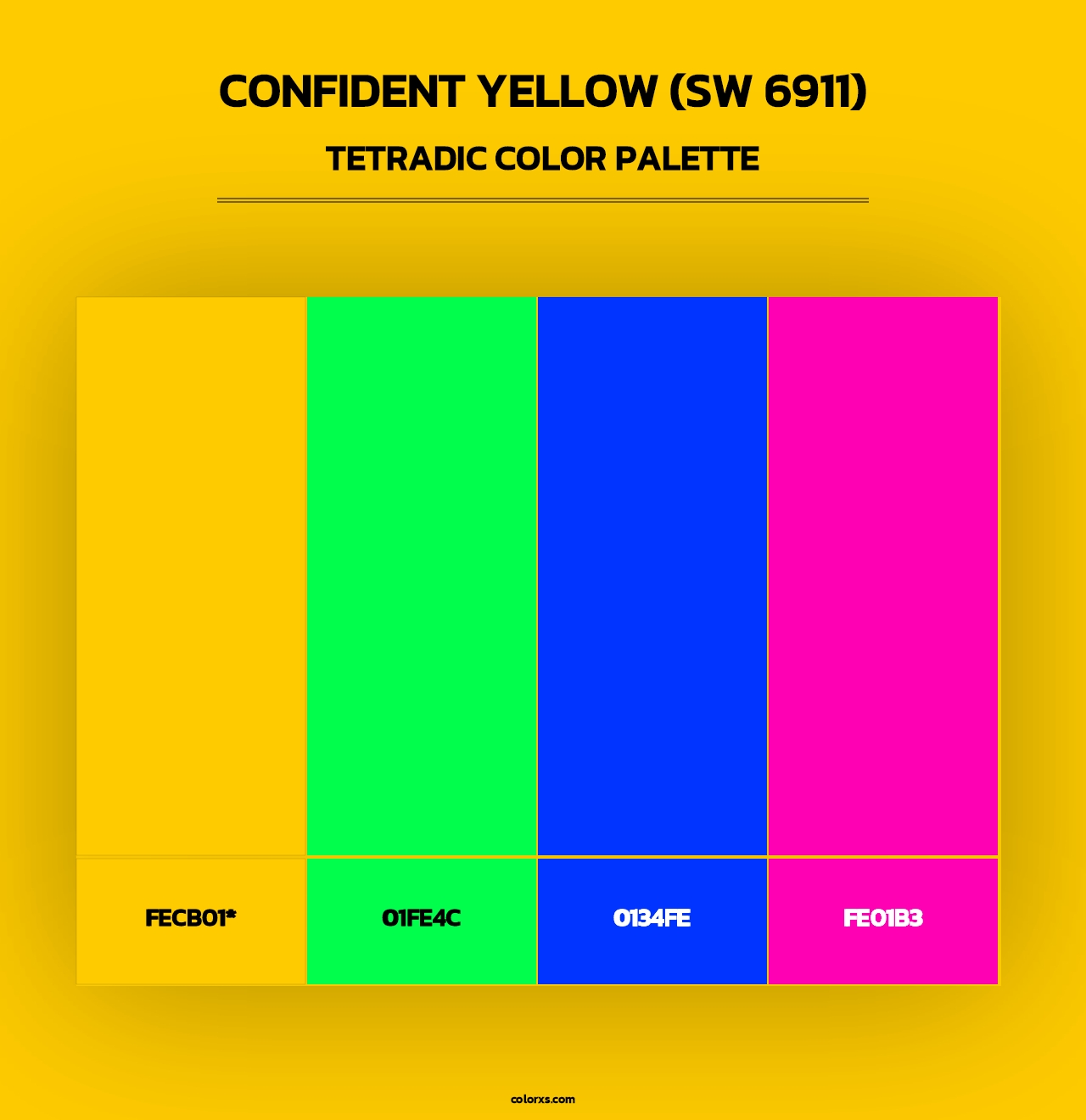 Confident Yellow (SW 6911) - Tetradic Color Palette