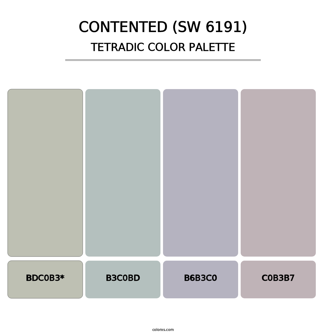 Contented (SW 6191) - Tetradic Color Palette