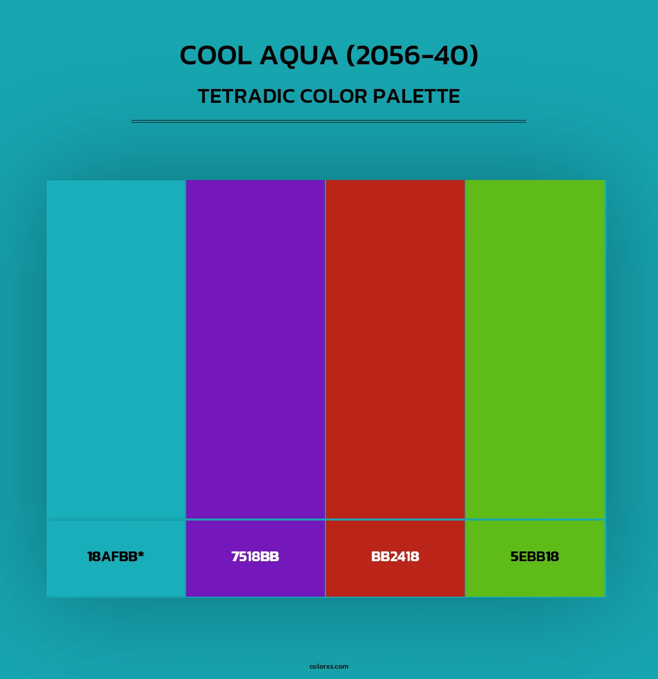 Cool Aqua (2056-40) - Tetradic Color Palette