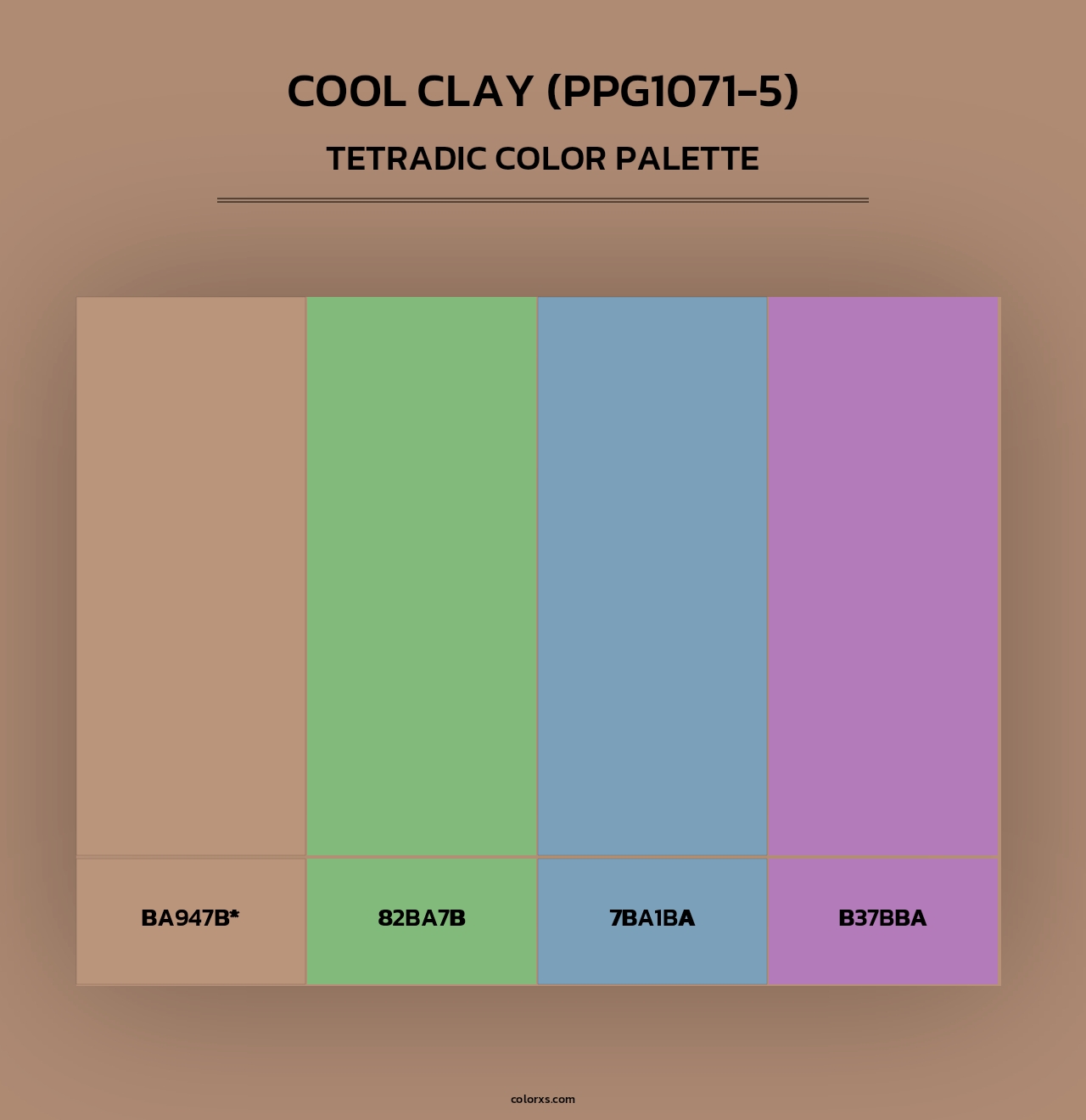 Cool Clay (PPG1071-5) - Tetradic Color Palette