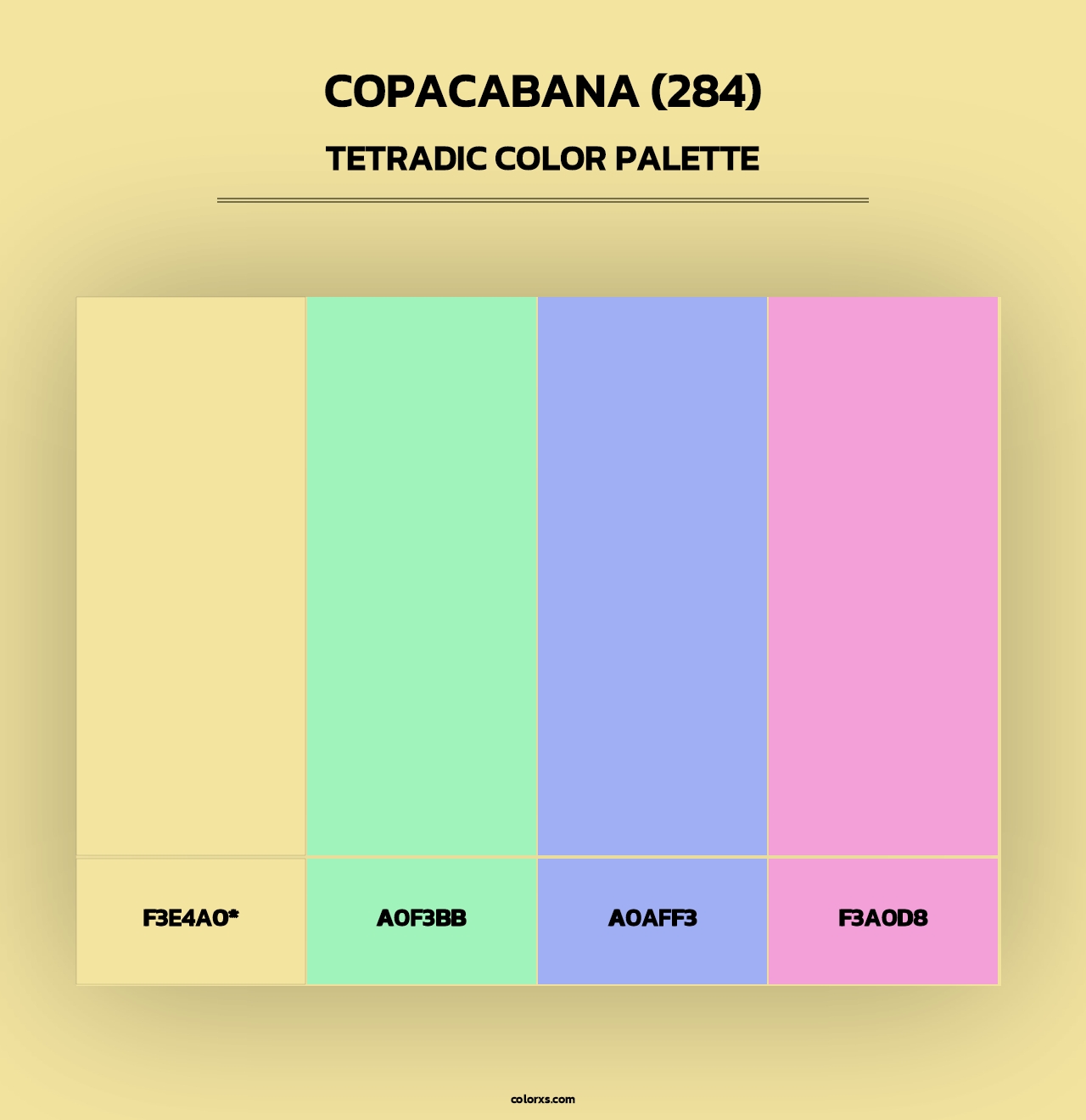 Copacabana (284) - Tetradic Color Palette