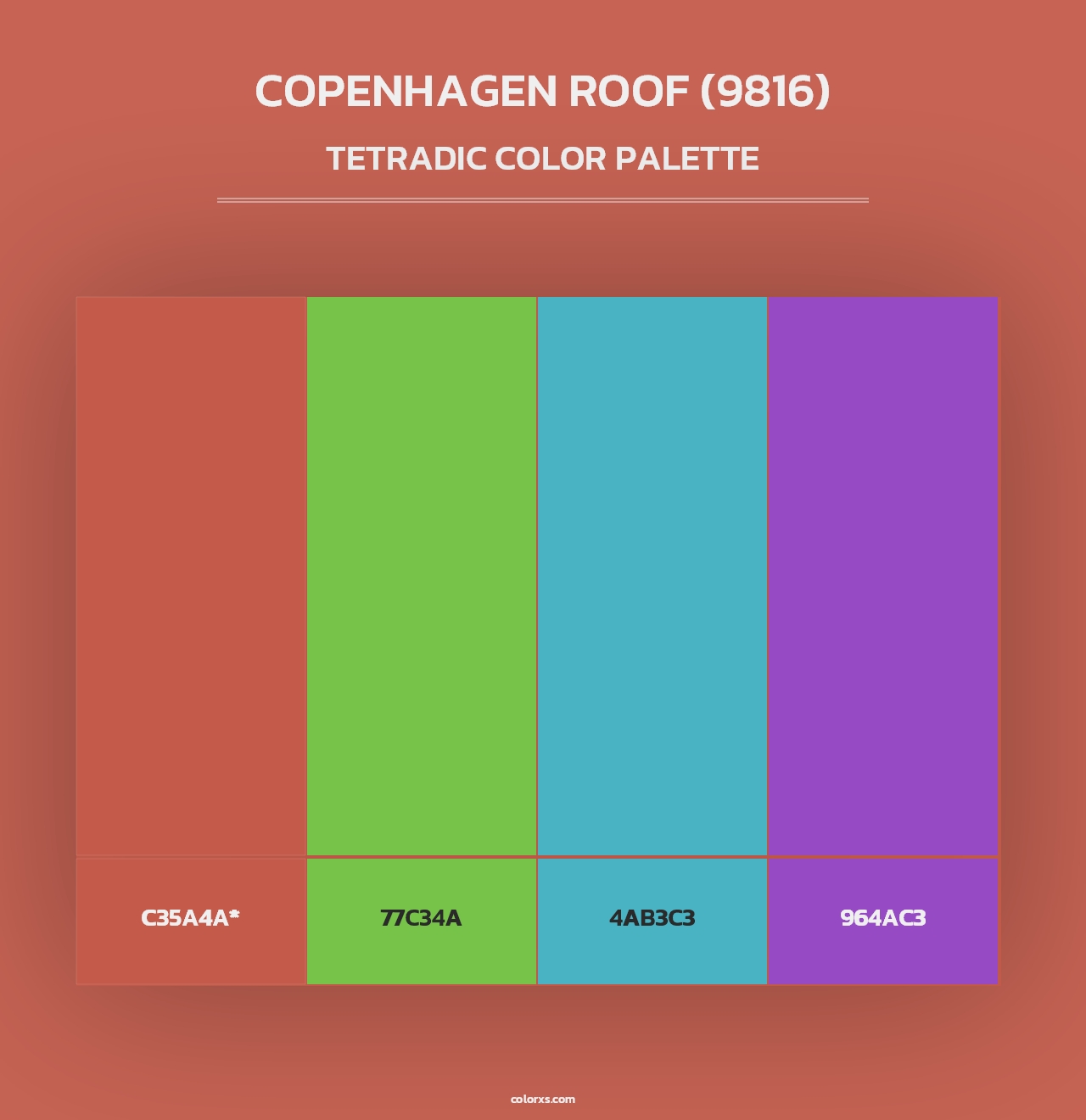 Copenhagen Roof (9816) - Tetradic Color Palette