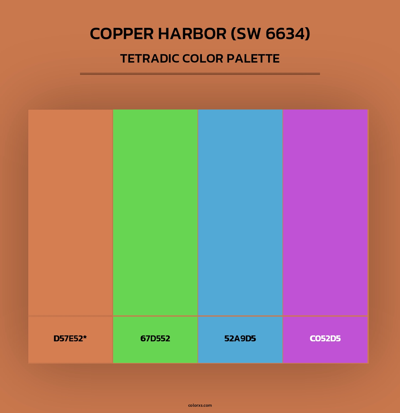 Copper Harbor (SW 6634) - Tetradic Color Palette