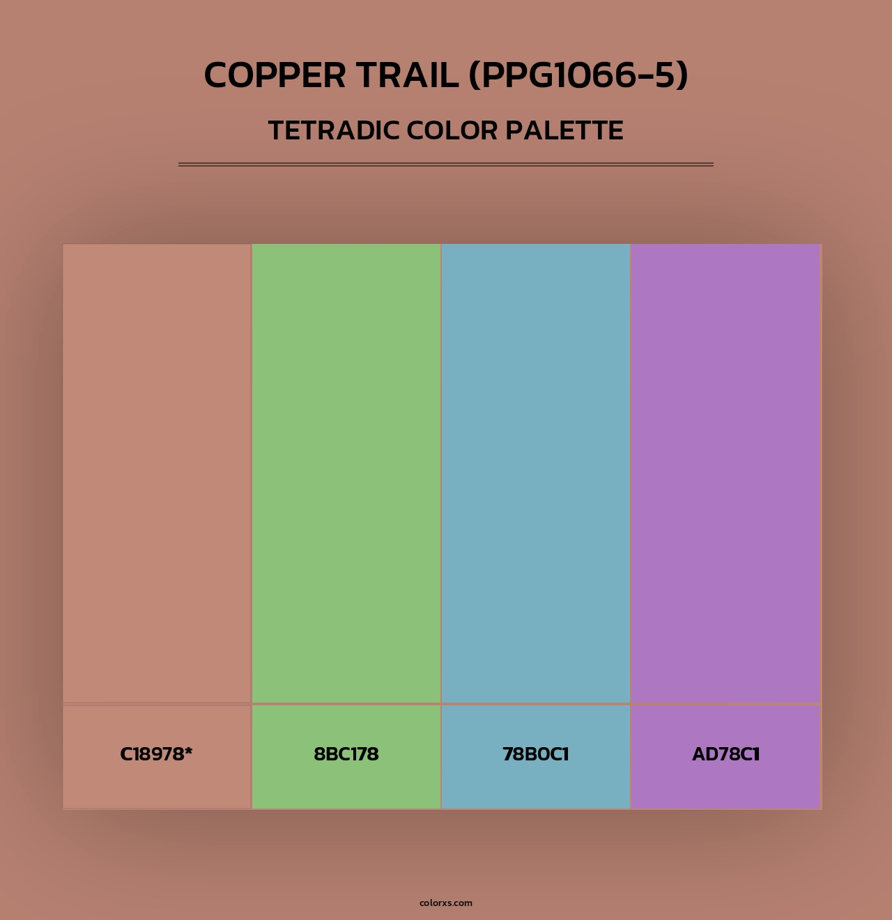 Copper Trail (PPG1066-5) - Tetradic Color Palette