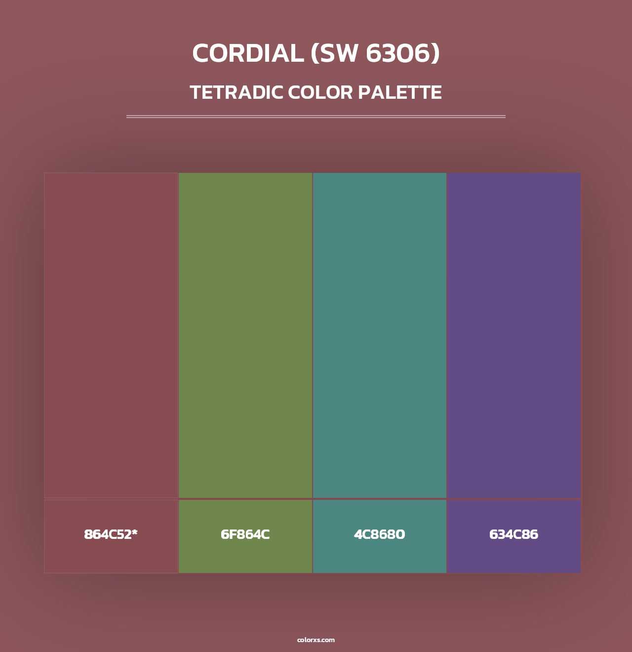 Cordial (SW 6306) - Tetradic Color Palette