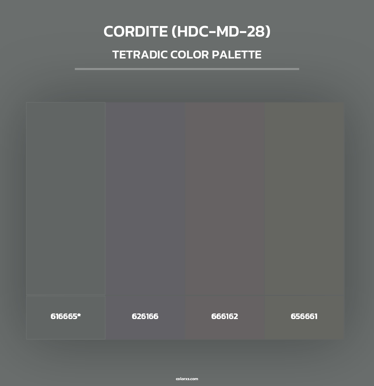 Cordite (HDC-MD-28) - Tetradic Color Palette